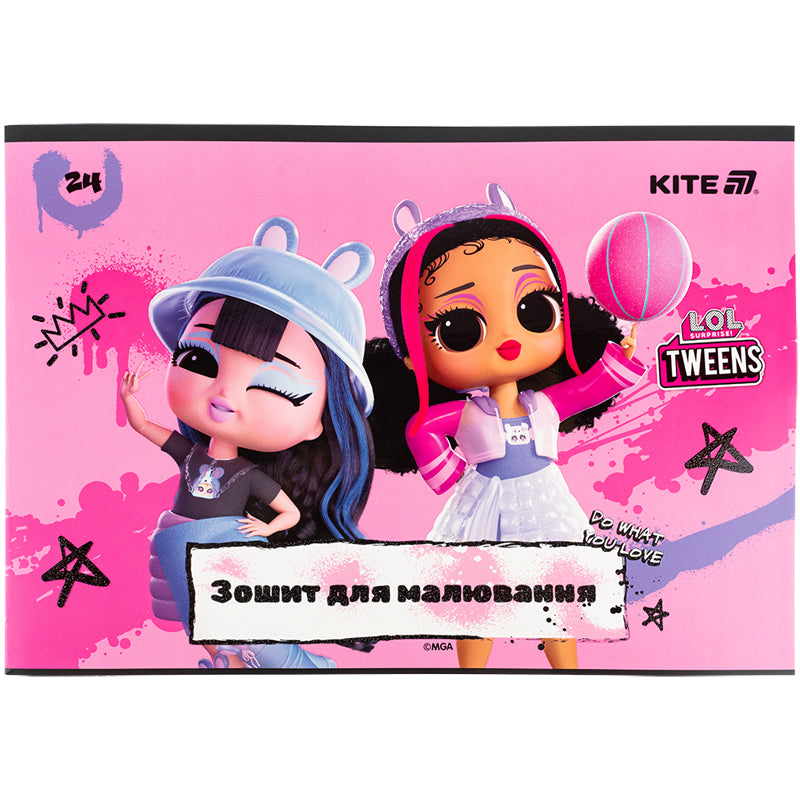 Тетрадь для рисования Kite LOL LO25-242, 24 листа
