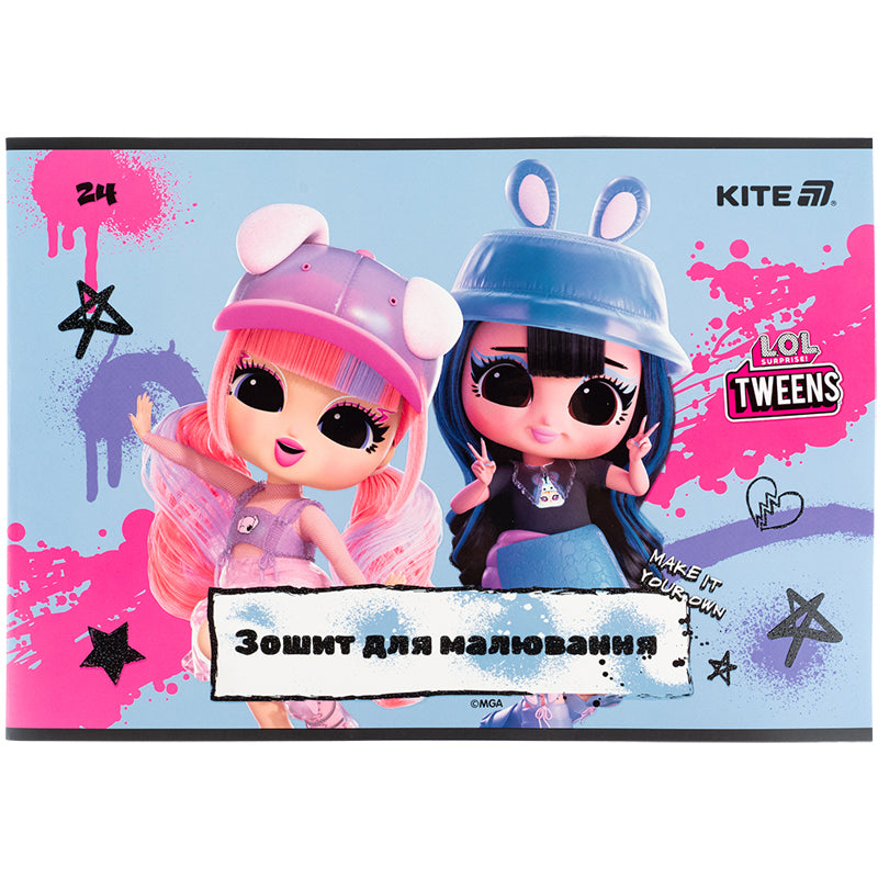 Тетрадь для рисования Kite LOL LO25-242, 24 листа