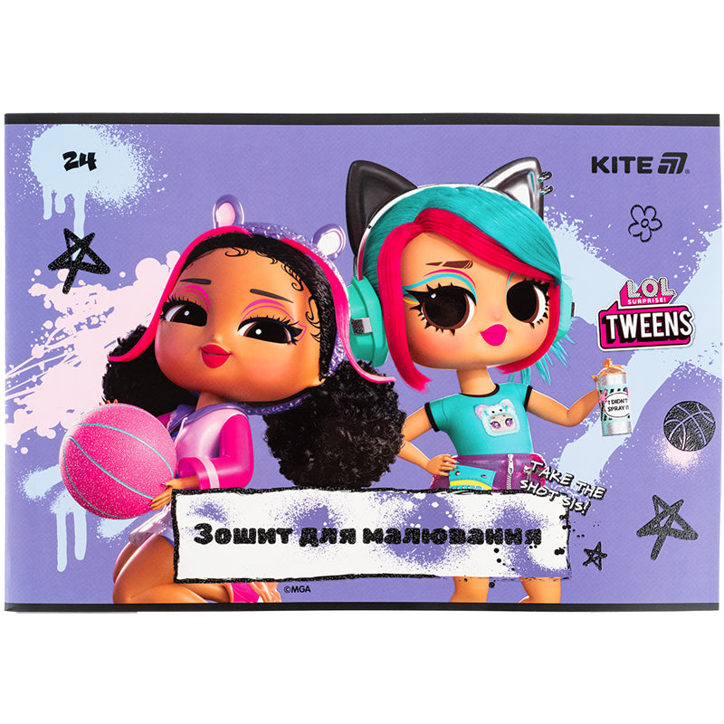 Тетрадь для рисования Kite LOL LO25-242, 24 листа