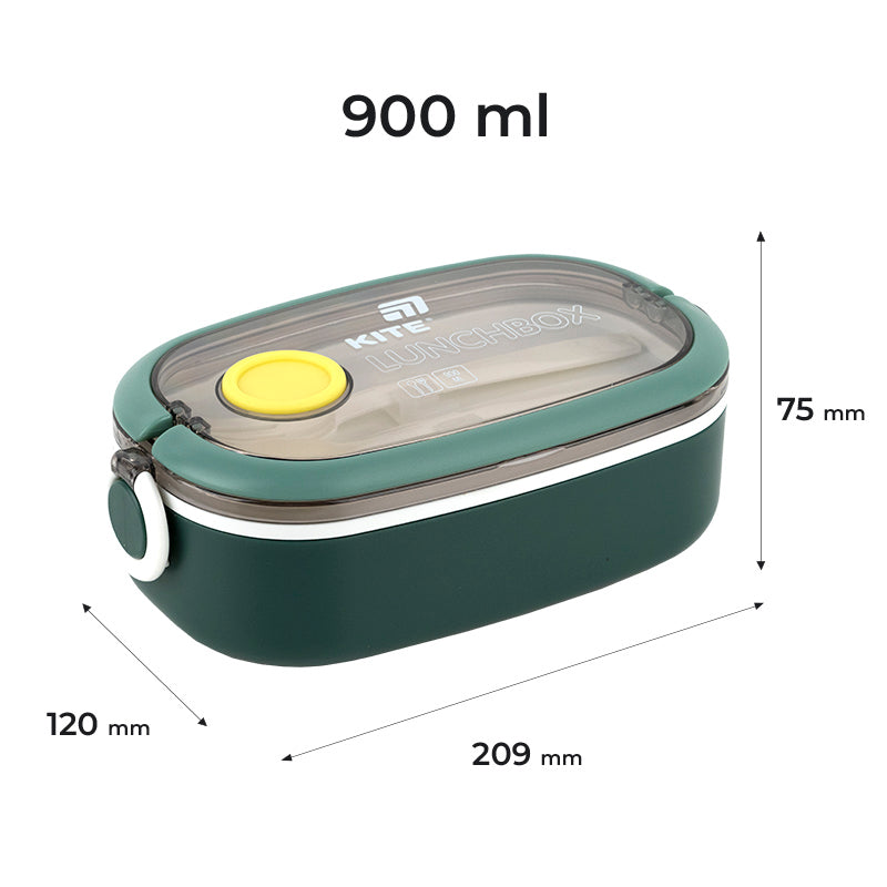 Ланчбокс Kite K25-1180-3, 900 мл, зеленый