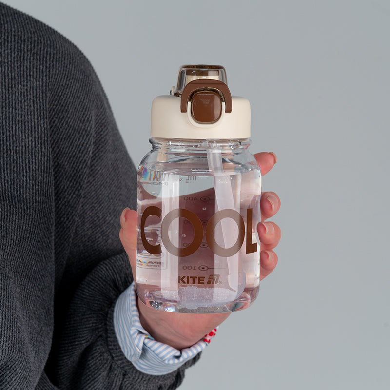 Бутылочка для воды Kite K25-1217-1, 700 мл, бело-коричневая