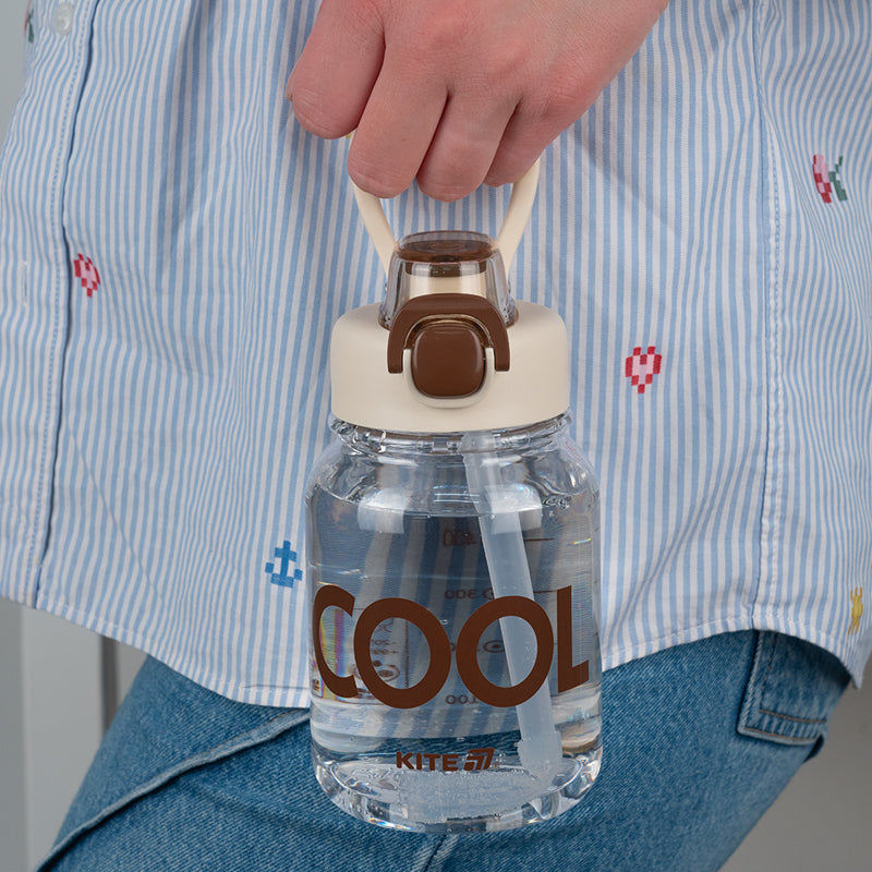 Бутылочка для воды Kite K25-1217-1, 700 мл, бело-коричневая