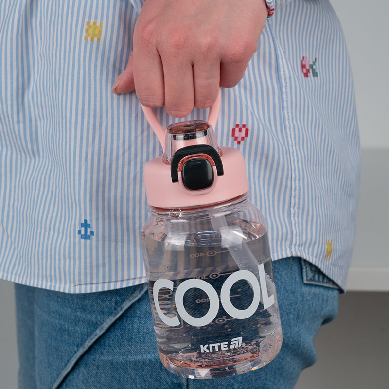 Бутылочка для воды Kite K25-1217-3, 700 мл, розово-черная