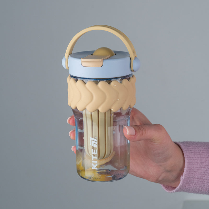 Стакан для воды Kite K25-1230-1, 700 мл, бежево-голубой