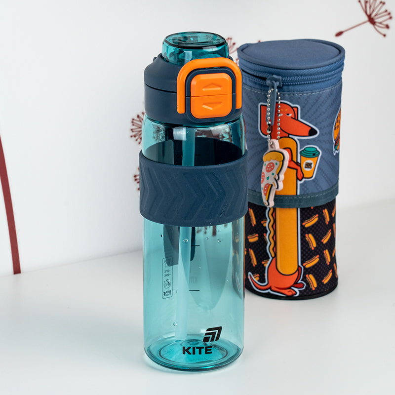 Бутылочка для воды Kite K25-1234-3, 800 мл, голубо-оранжевая