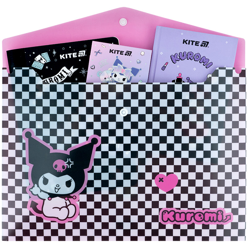 Папка на кнопці Kite Kuromi HK25-244-2, А4