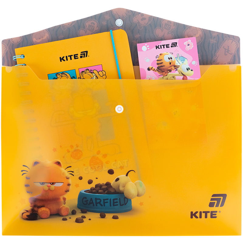 Папка на кнопці Kite Garfield GF25-244-1, А4