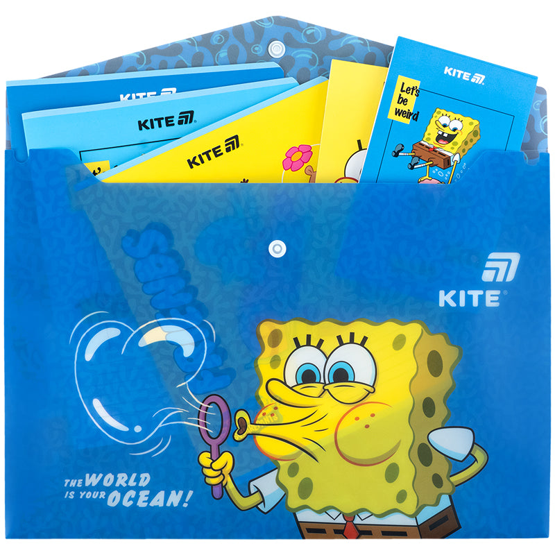 Папка на кнопці Kite SpongeBob SquarePants SB25-244, A4