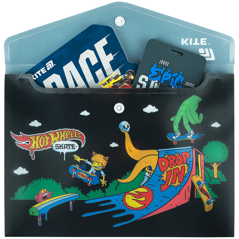 Папка на кнопці Kite Hot Wheels HW25-245, A5