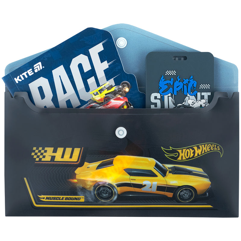Папка на кнопці Kite Hot Wheels HW25-246, DL