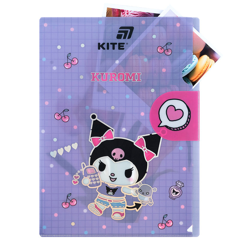 Папка-куточок з клапаном Kite Kuromi HK25-248-1, A4