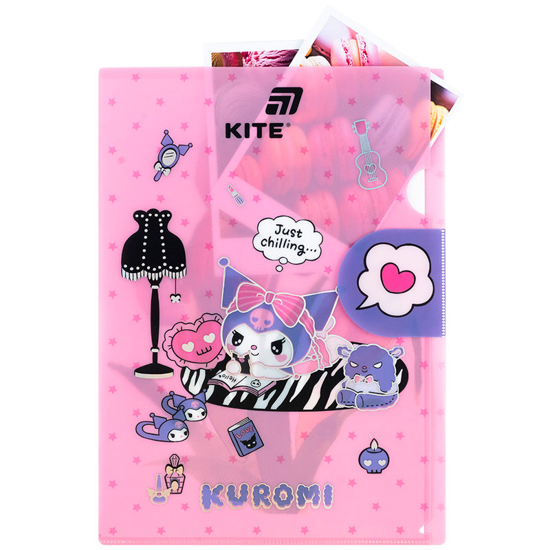 Папка-куточок з клапаном Kite Kuromi HK25-248-2, A4