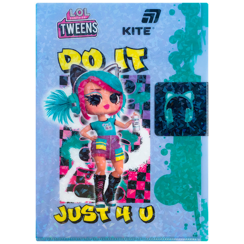 Папка-куточок з клапаном Kite LOL LO25-248, A4