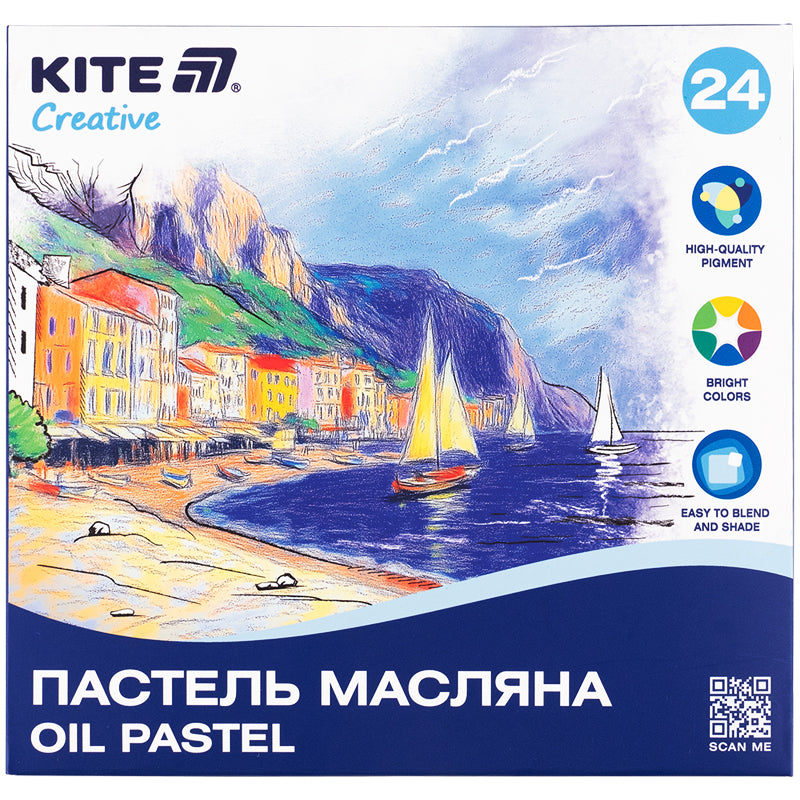 Пастель масляна Kite Creative K-200-24, 24 кольори