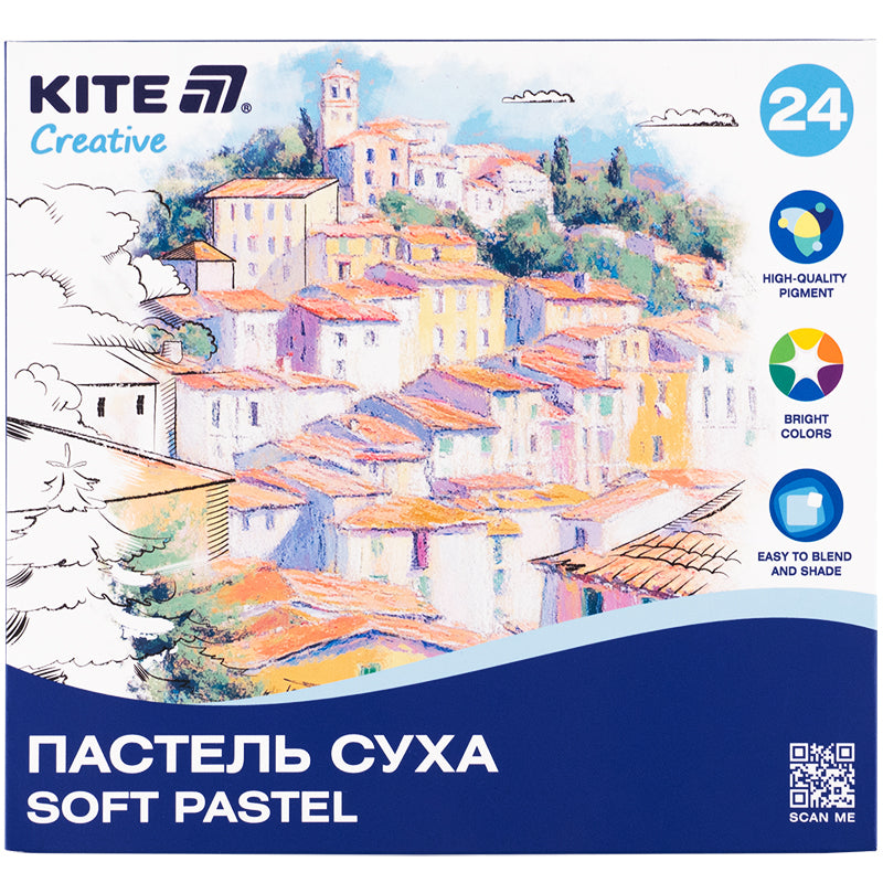 Пастель суха Kite Creative K-201-24, 24 кольори