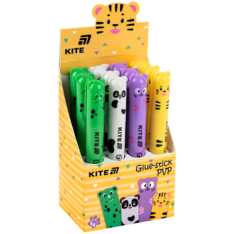 Клей-олівець PVP Kite K25-1133,  з фігурним ковпачком, 6г