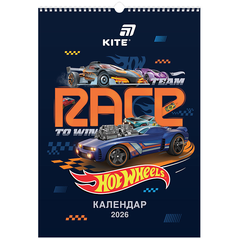 Календарь-планер настенный Kite Hot Wheels HW26-440 на 2026 г.