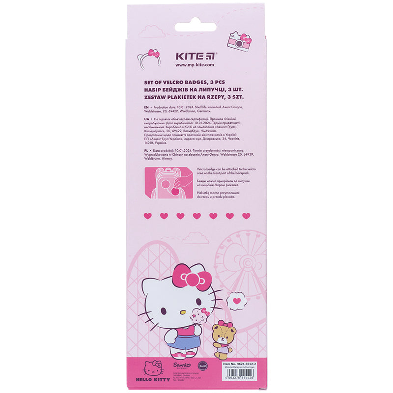 Набор бейджей на липучке Kite Hello Kitty HK24-3012-2, 3 шт.