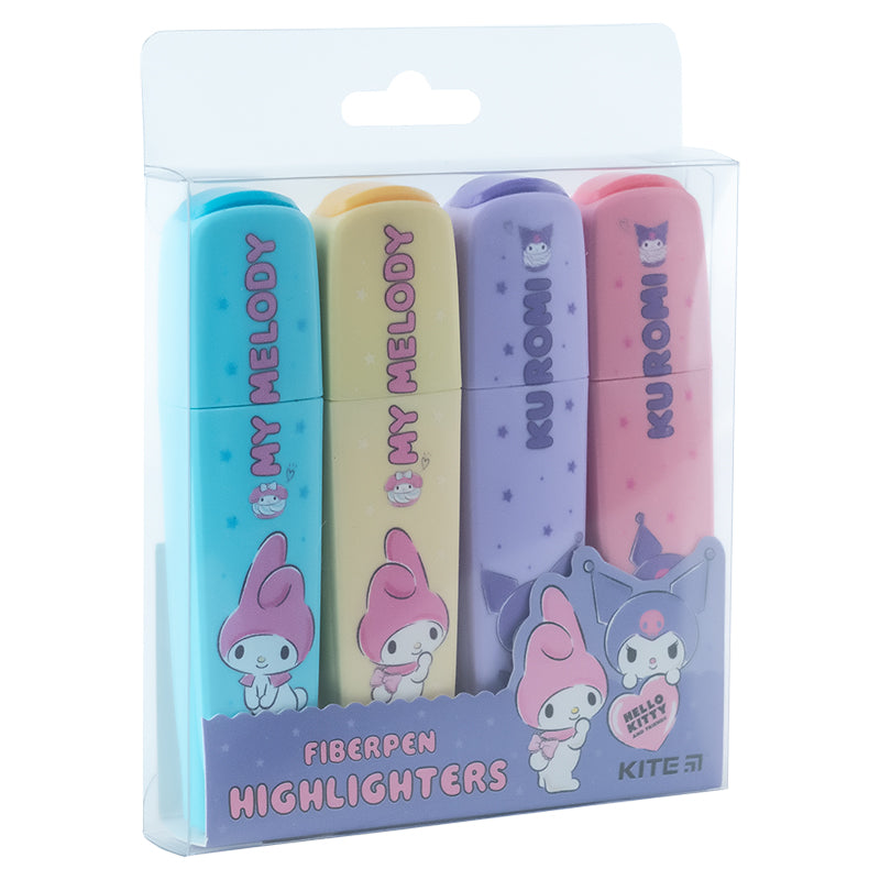 Маркер Highlighter Kite Kuromi HK24-444, набор из 4-х цветов