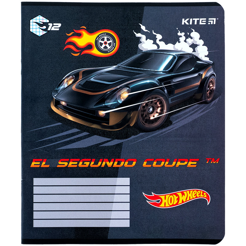 Зошит шкільний Kite Hot Wheels HW24-232, 12 аркушів, клітинка