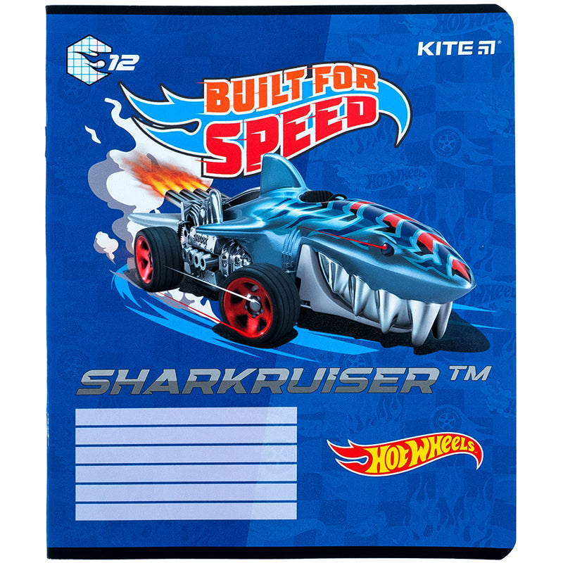Зошит шкільний Kite Hot Wheels HW24-232, 12 аркушів, клітинка