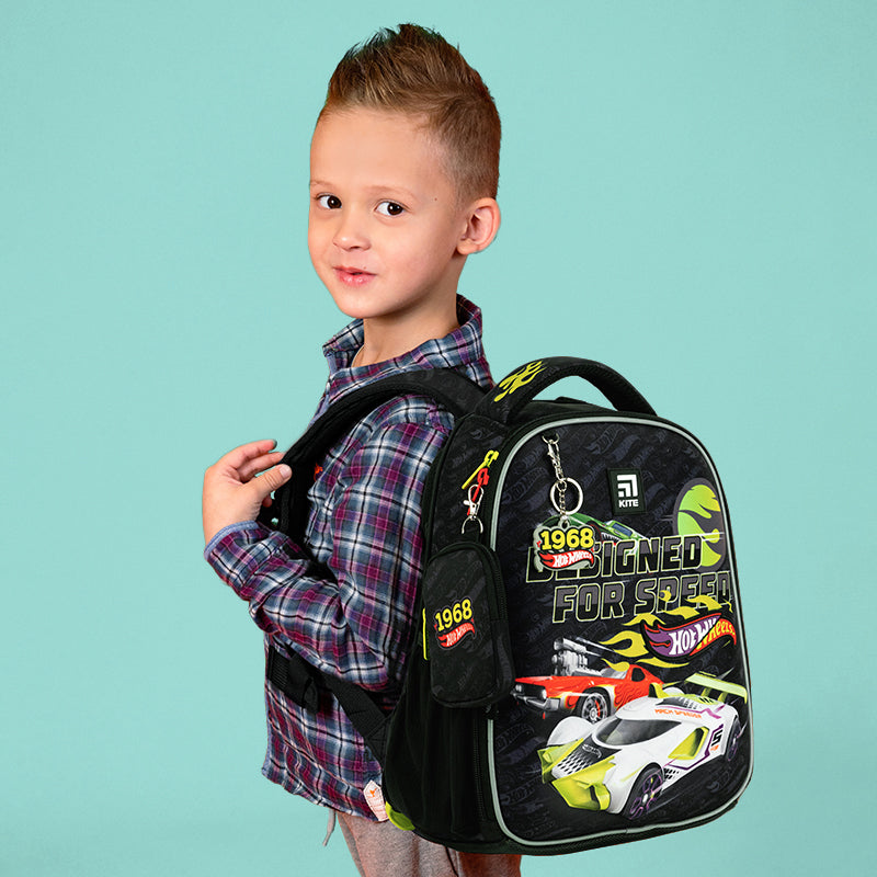 Рюкзак школьный каркасный Kite Education Hot Wheels HW24-555S