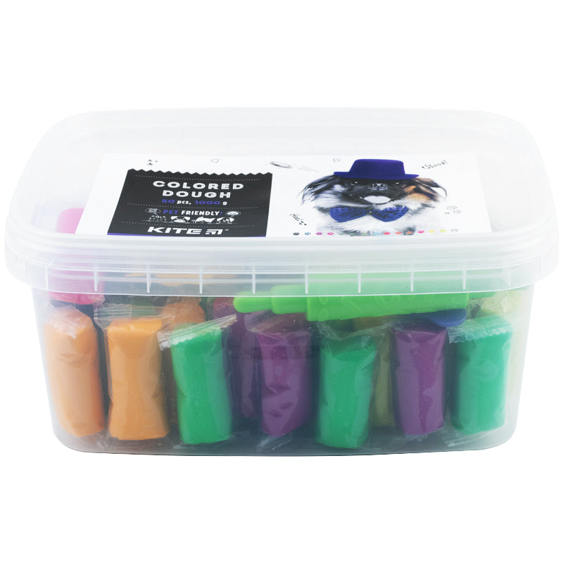 Цветное тесто для лепки Kite Dogs K22-138, большое ведерко