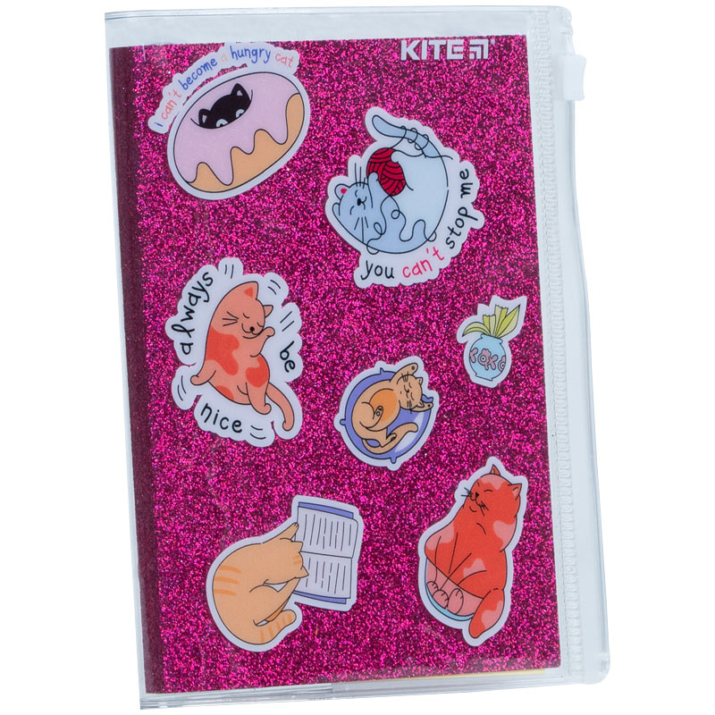 Блокнот Kite Pink cats K22-462-1, 80 аркушів, клітинка, силіконова обкладинка