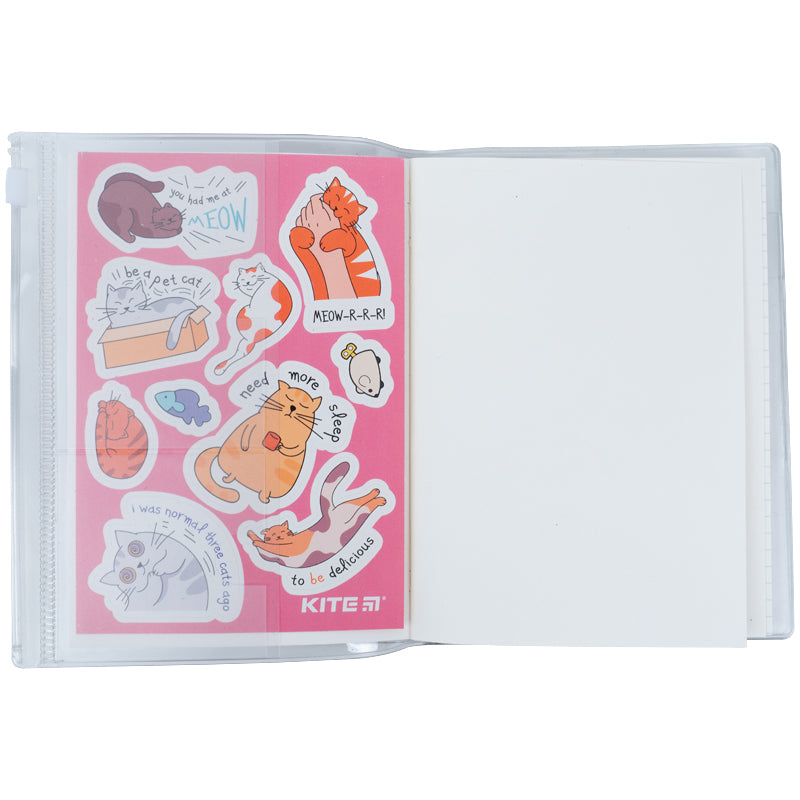 Блокнот Kite Pink cats K22-462-1, 80 аркушів, клітинка, силіконова обкладинка