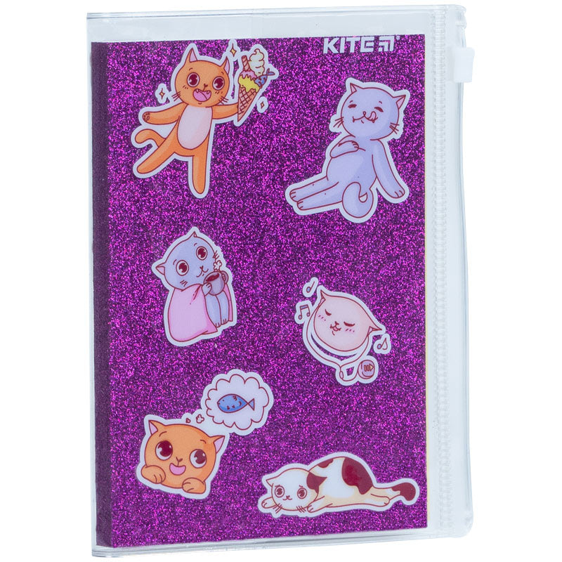 Блокнот Kite Purple cats K22-462-2, 80 аркушів, клітинка, силіконова обкладинка