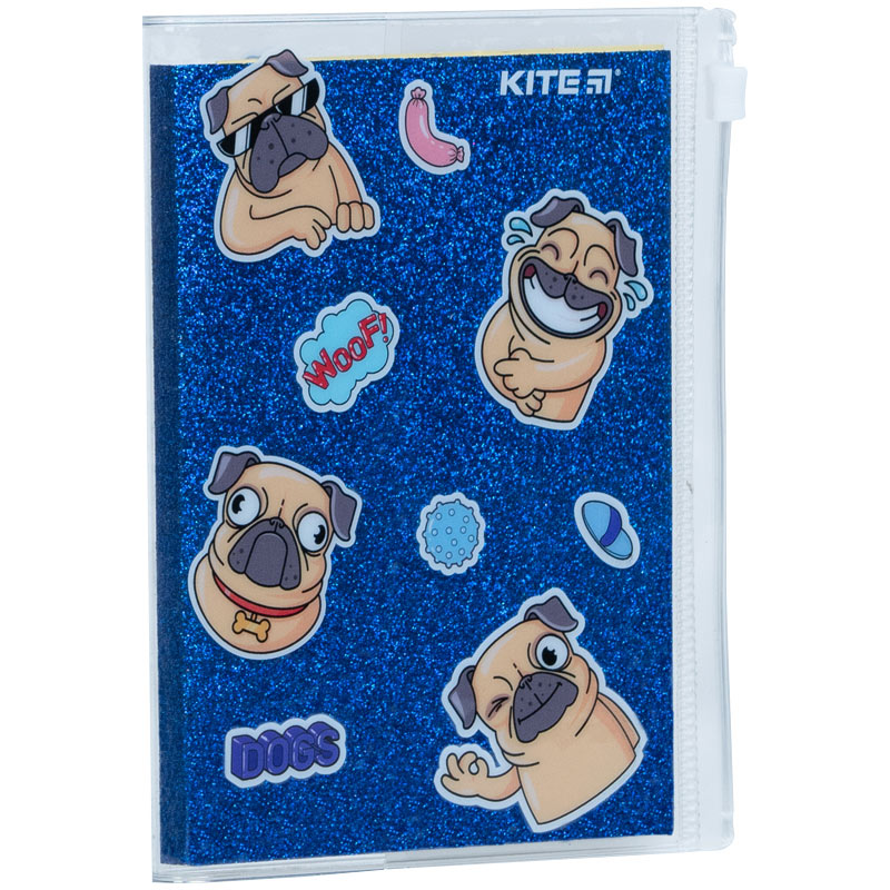 Блокнот Kite Blue dogs K22-462-4, 80 листов, клетка, силиконовая обложка