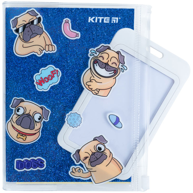 Блокнот Kite Blue dogs K22-462-4, 80 аркушів, клітинка, силіконова обкладинка