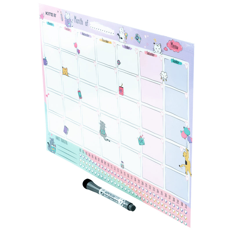 Планер настенный на месяц Kite Cats K22-470-2, А3