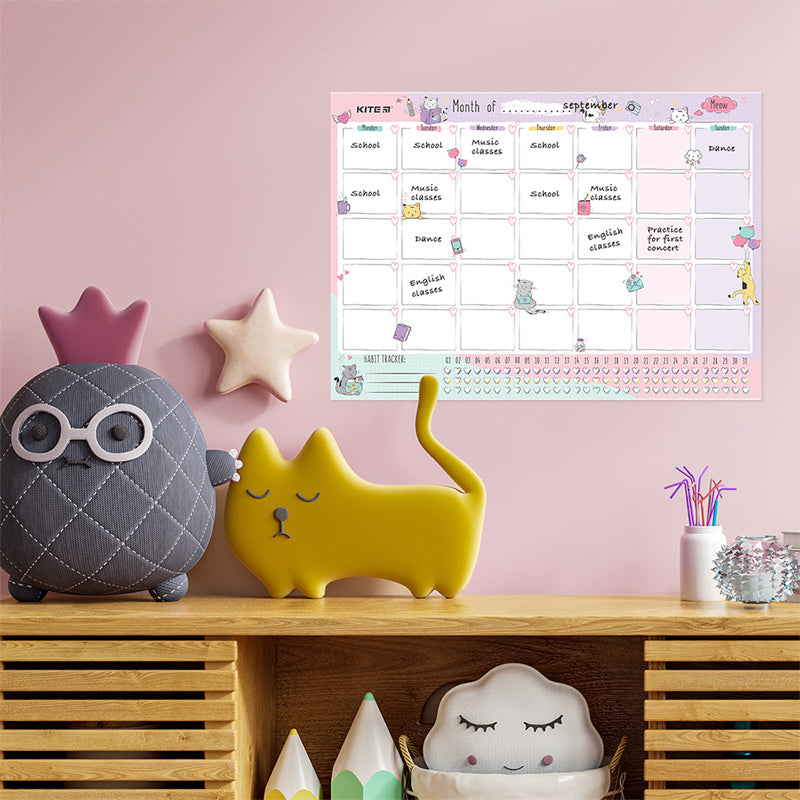 Планер настенный на месяц Kite Cats K22-470-2, А3
