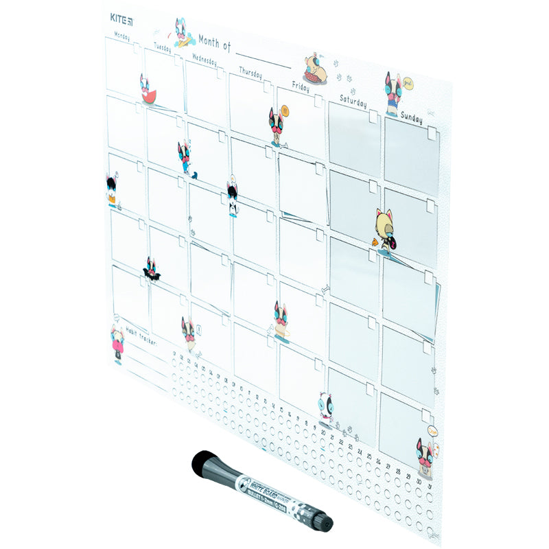 Планер настенный на месяц Kite Funny dogs K22-470-3, А3