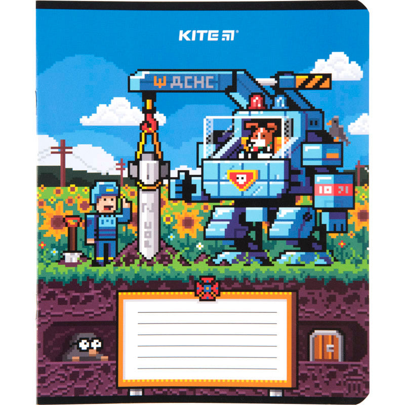 Тетрадь школьная Kite Пиксель K23-232-1, 12 листов, клетка