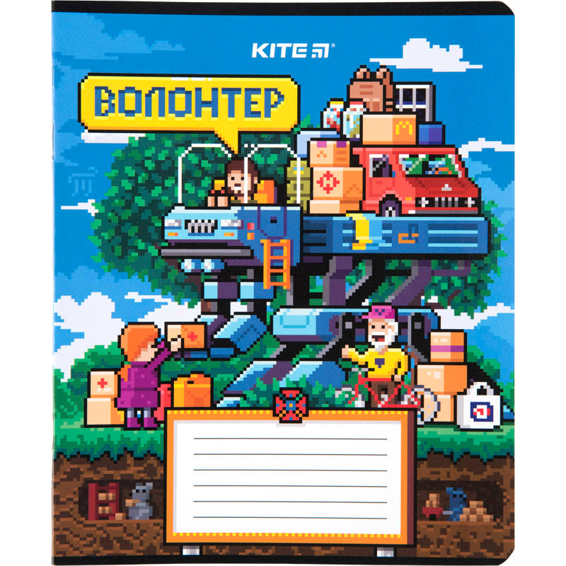 Тетрадь школьная Kite Пиксель K23-232-1, 12 листов, клетка
