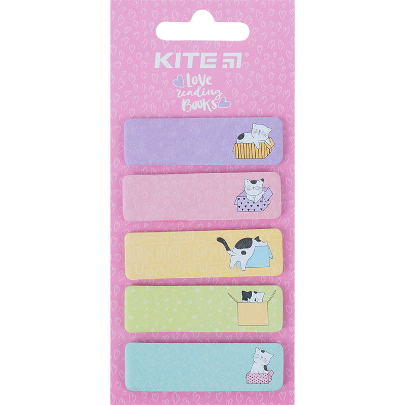Закладка бумажная с рисунком Kite Cats K23-480-1, 100 шт, 5х15х50 мм, прямоугольная