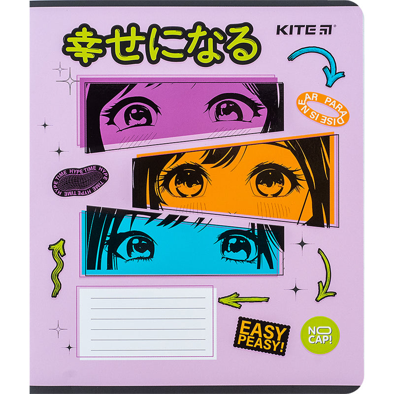 Зошит шкільний Kite Anime K24-232-1, 12 аркушів, клітинка