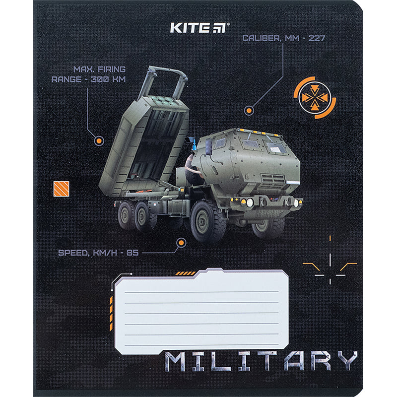 Тетрадь школьная Kite Милитари K24-232-3, 12 листов, клетка