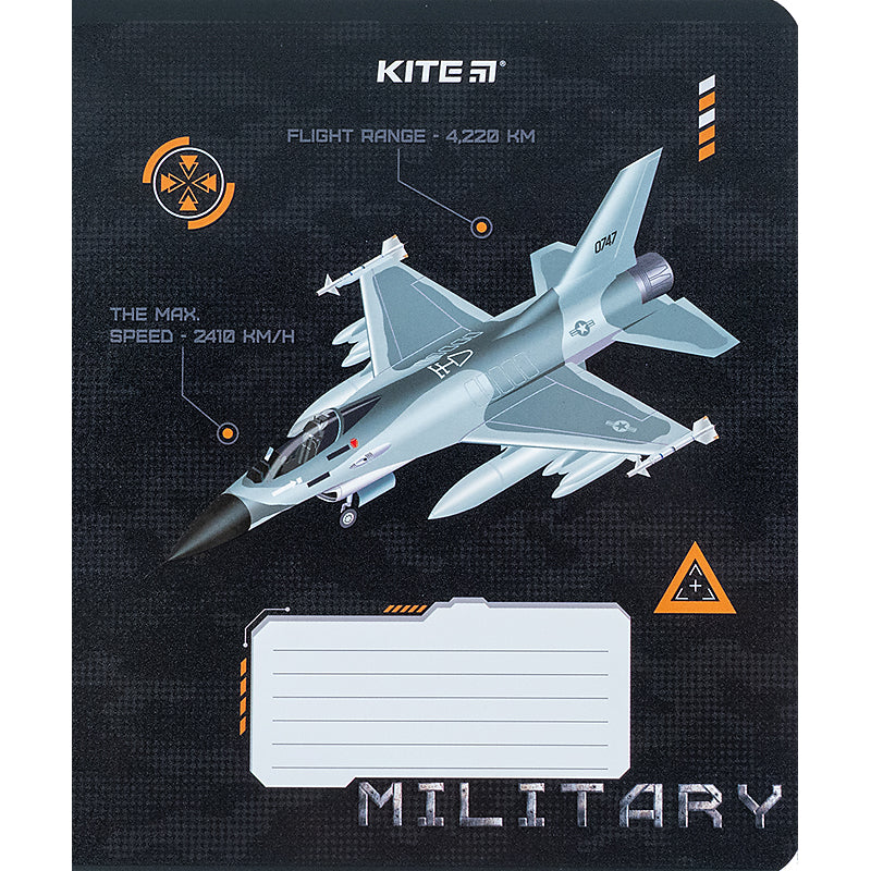 Тетрадь школьная Kite Милитари K24-232-3, 12 листов, клетка