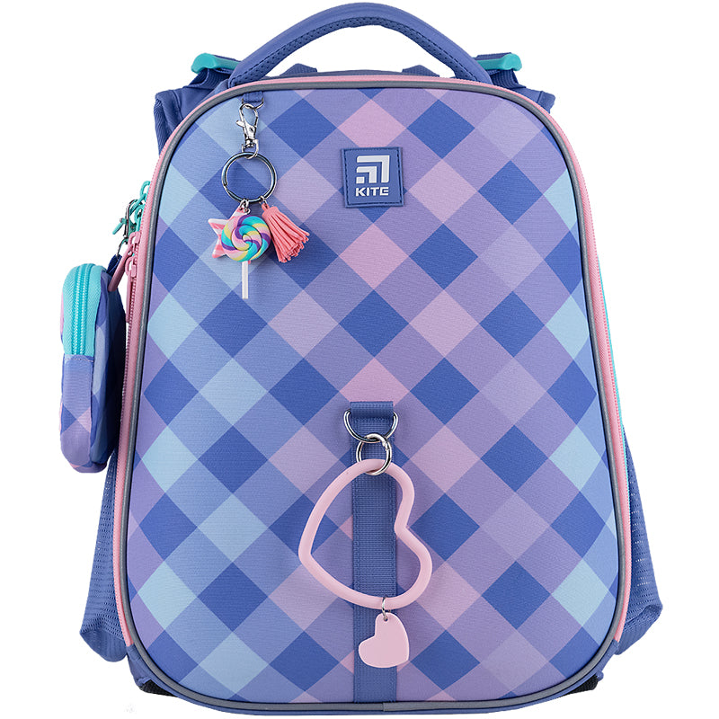 Рюкзак шкільний каркасний Kite Education Purple Chequer K24-531M-2