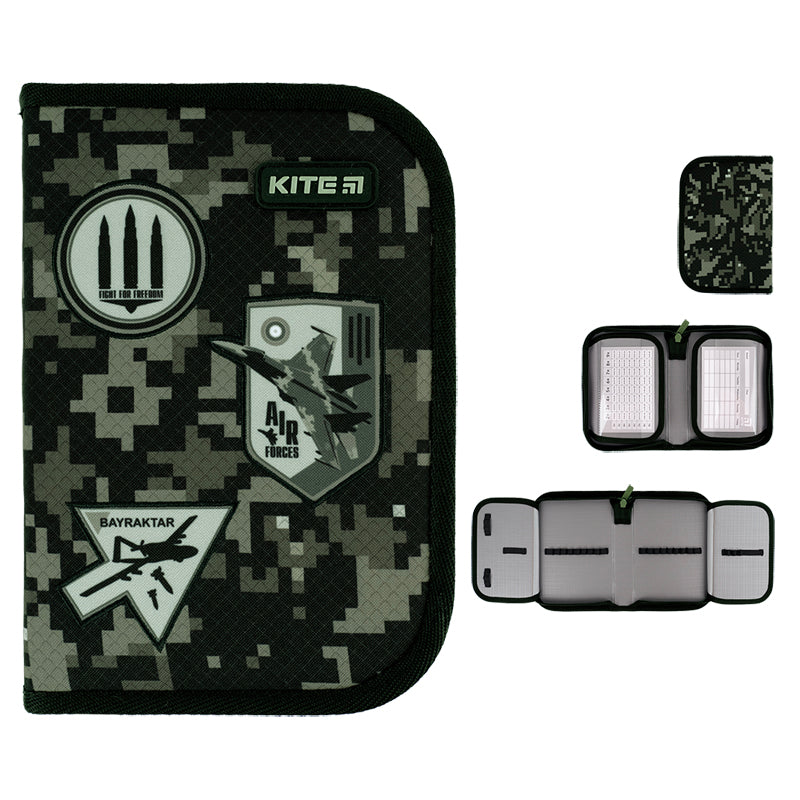 Пенал без наполнения Kite Air Force K24-622-10, 1 отделение, 2 отворота