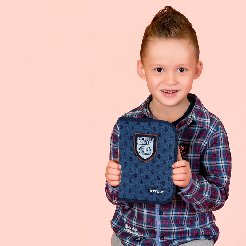 Пенал без наполнения Kite College Line K24-622-2, 1 отделение, 2 отворота