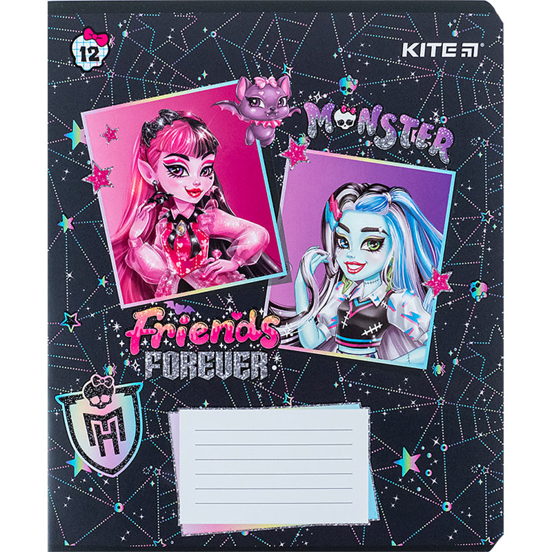 Зошит шкільний Kite Monster High MH24-232, 12 аркушів, клітинка