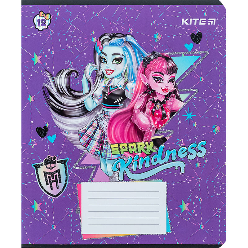 Зошит шкільний Kite Monster High MH24-232, 12 аркушів, клітинка