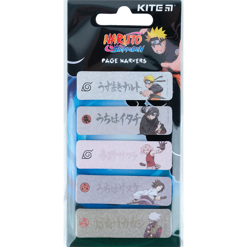 Закладка бумажная с рисунком Kite Naruto NR23-480, 100 шт, 5х15х50 мм, прямоугольная