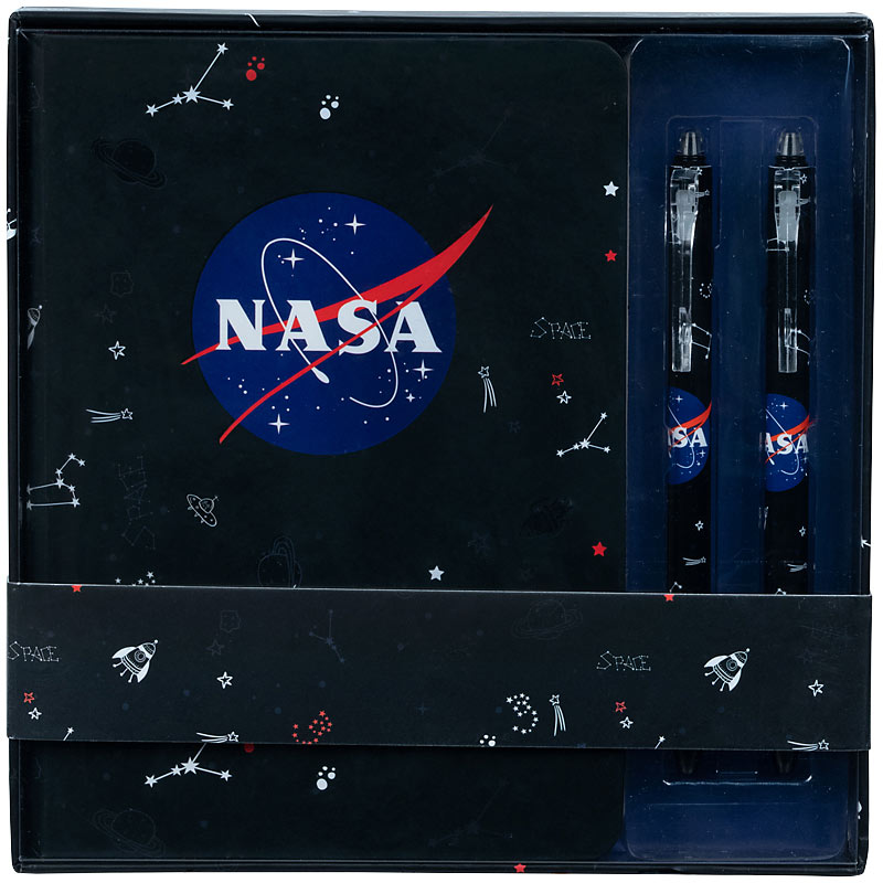 Набір подарунковий блокнот+2 ручки Kite NASA NS21-499