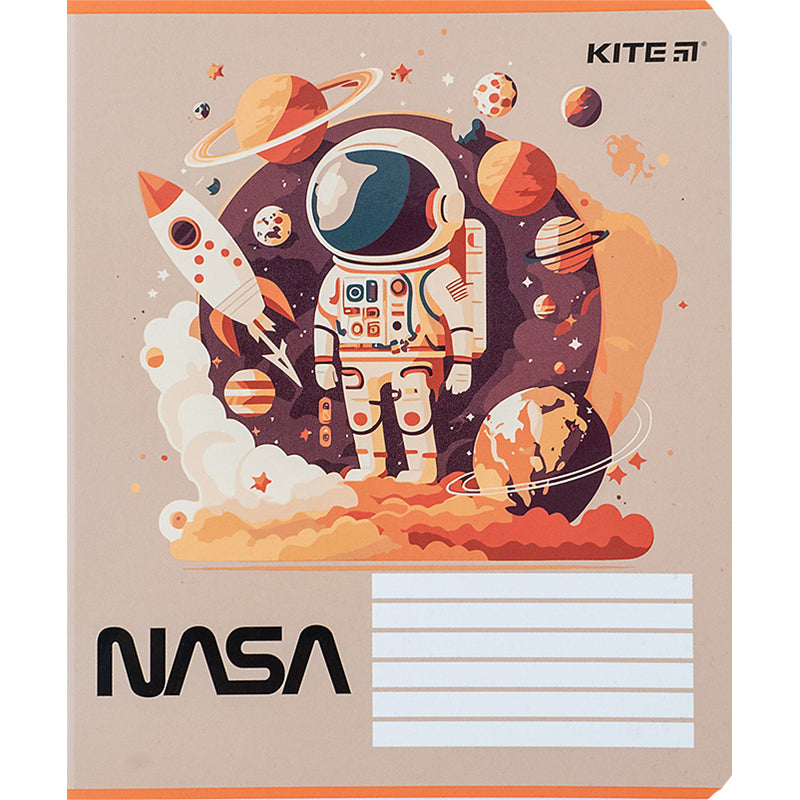 Тетрадь школьная Kite NASA NS24-232, 12 листов, клетка