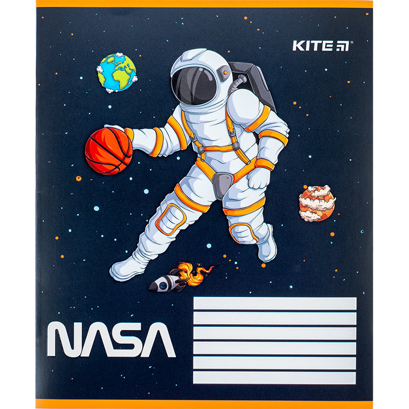 Тетрадь школьная Kite NASA NS24-235, 12 листов, в косую линию
